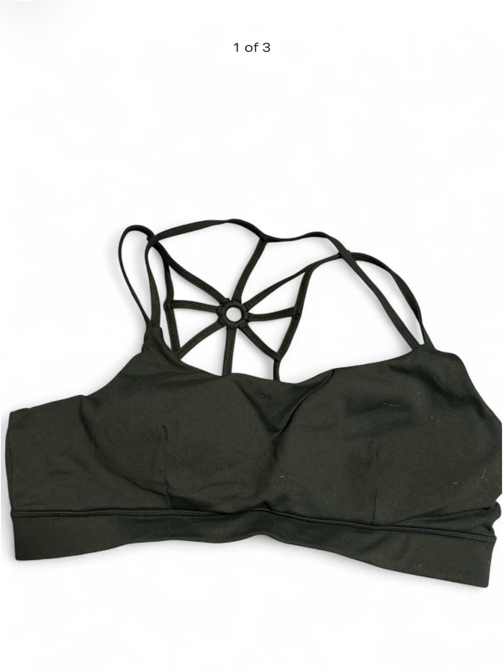 Women's Black Strappy Back Sports Bralette